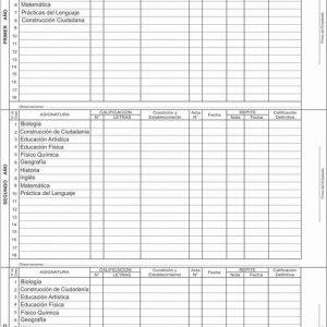 Libro Matriz Reg. Gral de Calificaciones - Imagen 2